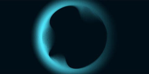 Abstract blue glowing geometric lines on dark blue background. Modern shiny blue circle lines pattern. Futuristic technology concept. Suit for cover, poster,