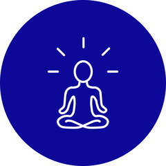 Meditation  Vector Line Blue Circle Icon Design