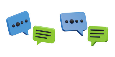 Fototapeta premium 3d render chat speech bubbles icon for communication