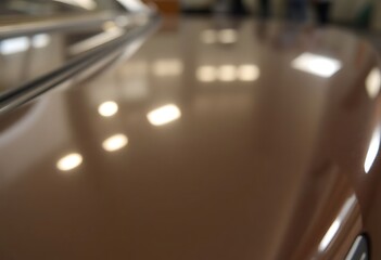 close up view of a shiny surface of a vehicle