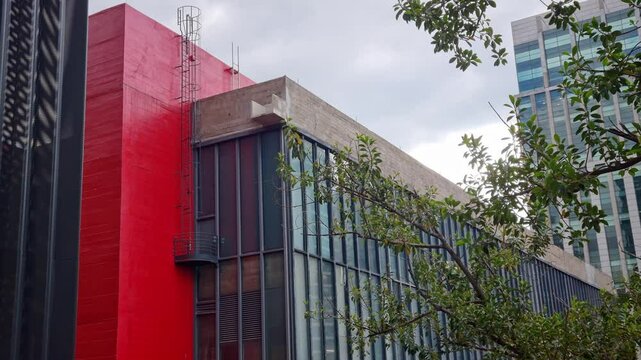 Facade of MASP (art museum of Sao Paulo) in Sao Paulo city. Most important museum of Brazil.