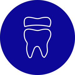 Dental Crown Vector Blue Circle Icon Design