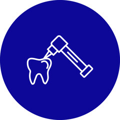 Drilling Vector Blue Circle Icon Design