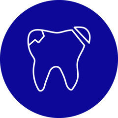 Dental Filling Vector Blue Circle Icon Design