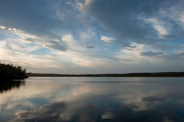 white clouds on the blue sky background