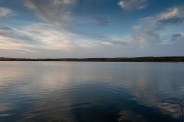 white clouds on the blue sky background