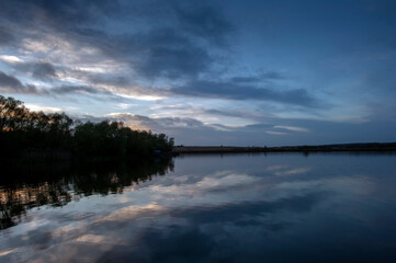 white clouds on the blue sky background