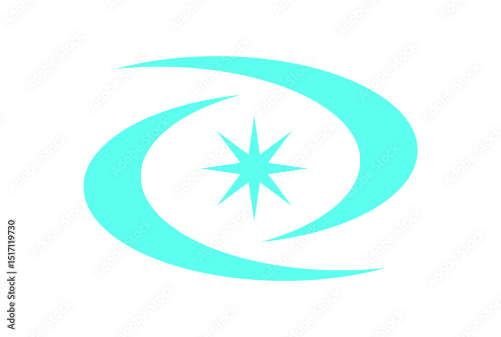 Poster y2k abstract cosmic space icon. retro star symbol with modern shape. psychedelic element, flat style