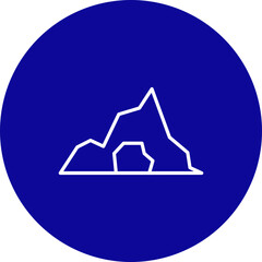 Cave  Vector Blue Circle Icon Design