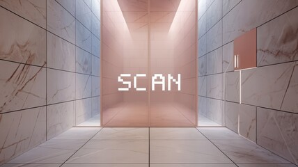 Futuristic Scanning Room with Modern Design and Technological Integration