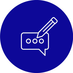 Copywriter Vector Blue Circle Icon Design