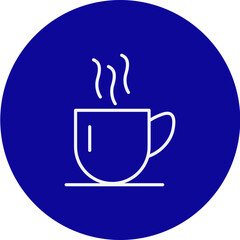 Coffee Cup Vector Blue Circle Icon Design