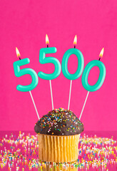 Number of followers or likes - Candle number 5500