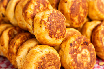 Arepa boyacense with cheese, slightly sweet, crispy on the outside and soft on the inside