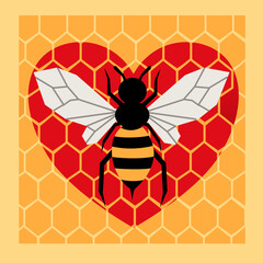 Modern Bee Logo – Clean Vector Emblem for Branding and Packaging