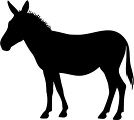 donkey silhouette vector illustration, isolated on white