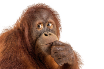 Curious Orangutan Close-Up A Captivating Portrait of an Endangered Ape