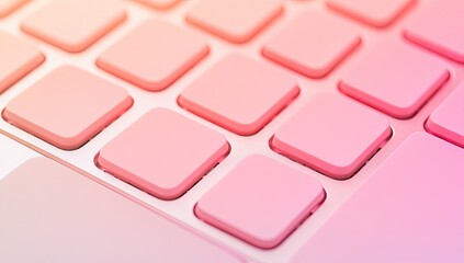 Close-up of a pastel pink keyboard