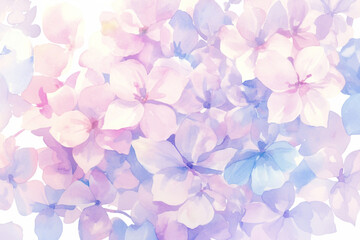 Obraz premium 紫陽花の背景・壁紙・水彩画 
