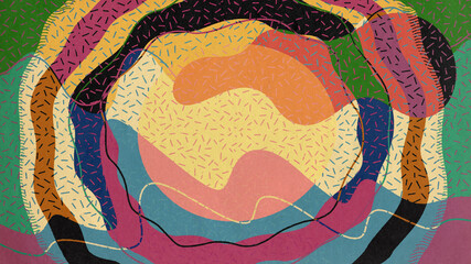 Abstract Illustration Landscape With Music Sound Waves