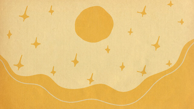 Abstract Illustration With Sun And Stars