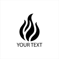 Minimalist Fire Flame Logo Vector – Geometric Symbol Isolated on White Background