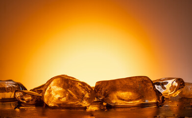 colored ice for podium background presentation of perfumery jewelry medicine cosmetics products
