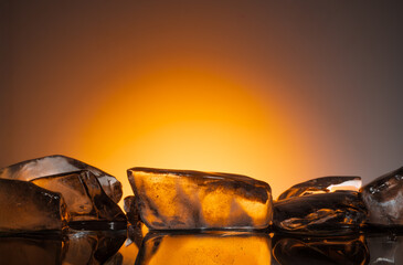 colored ice for podium background presentation of perfumery jewelry medicine cosmetics products