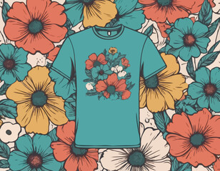Streetwear graphic tee flower design templates. There are unique and aesthetic urban element streetwear design Collection are perfect for creating Custom Printed Clothi