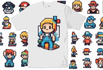 Pixel style Illustration Aesthetic Graphic Design for T shirt Street Wear and Urban Style