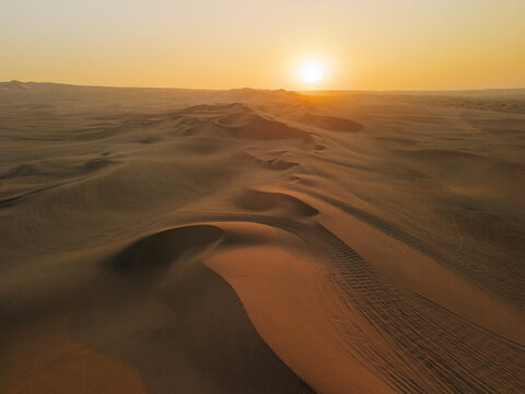 Aerial view of desert in Peru 
