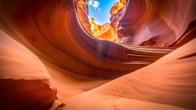 Arizona Slot Canyon Interior With Warm Colors