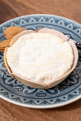 French cheeses collection, Saint-Felicien cow's milk cheese with white mold from Rhone-Alpes region of France