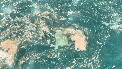 The image from above highlights the challenge of ocean cleanups, with large swaths of plastic and...