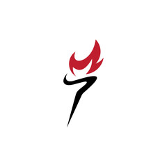 torch logo in flat vector design style