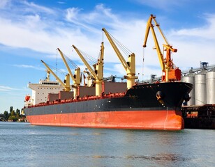 Fototapeta premium Tanker Ship Navigating Argentina - Buque Tanquero