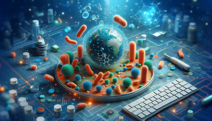 Microbial Growth and Antibiotic Sensitivity and copy space for text
