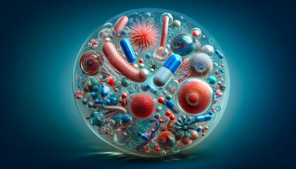 Microbial Growth and Antibiotic Sensitivity and copy space for text
