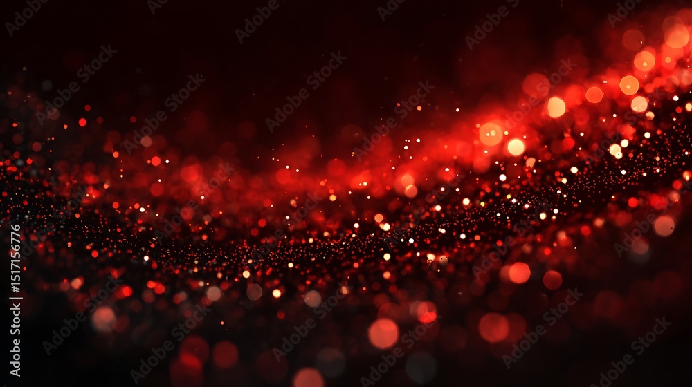 Poster red glow particle abstract bokeh background