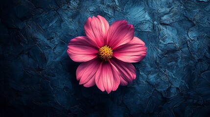 Vibrant Pink Flower on Dark Texture
