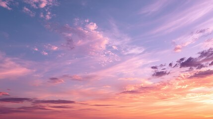 Fototapeta premium Vibrant sunset gradient from orange to purple, serene and abstract. Nature's breathtaking color symphony.