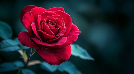 Vibrant red flower in full bloom, detailed petals, softly blurred natural background