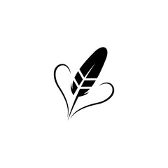 love feather logo in flat vector design style