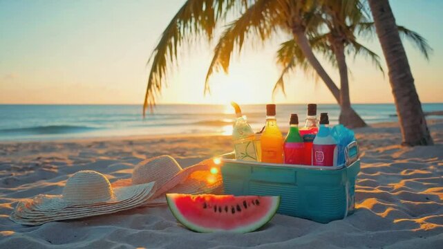 romantic couple on the beach first day summer day event video on the beach - Powered by Adobe