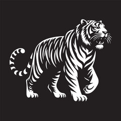 tiger silhouette, editable vector image