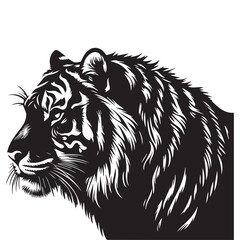 tiger silhouette, editable vector image