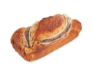 Delicious whole banana bread isolated on white