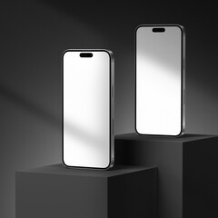 Realistic smartphone blank screen mockup