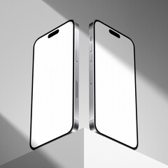 Realistic smartphone blank screen mockup