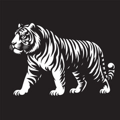 tiger silhouette, editable vector image